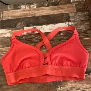Lululemon sports bra pink  coral Sz 4 or Small
